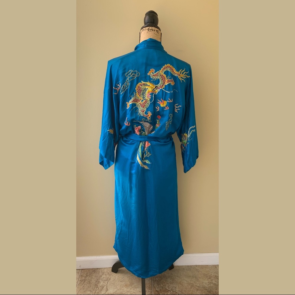 Phoenix 100% silk hand embroidery robe